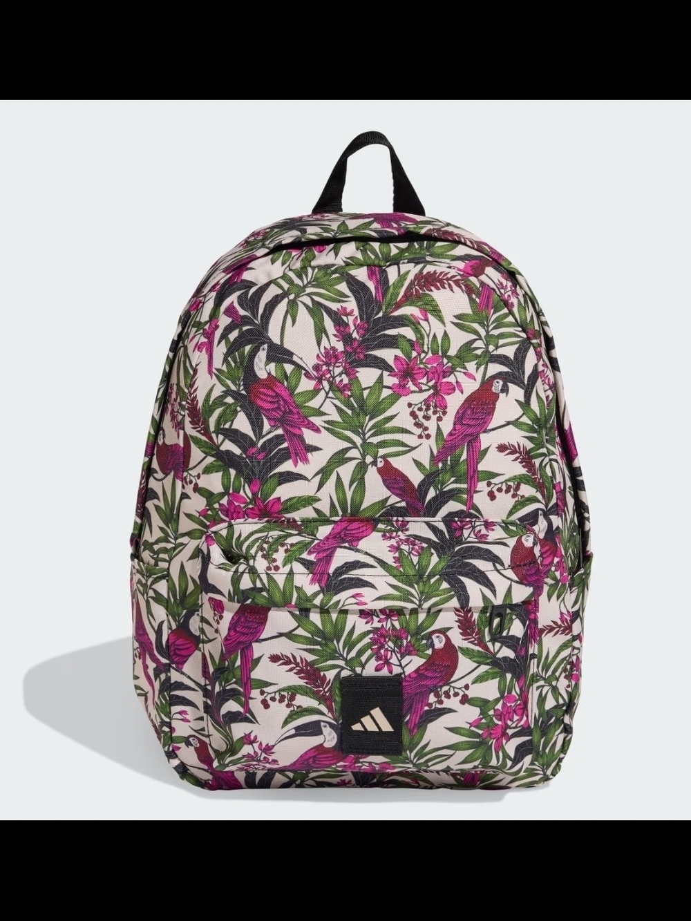 Adidas Floral Tropical Parrot Backpack - Pink & Green on Cream - Picture 3 of 13